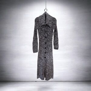 Moda International Black and White Knit Long Sleeve Dress